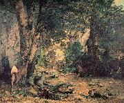 Gustave Courbet, A Thicket of Deer at the Stream of Plaisir Fountaine